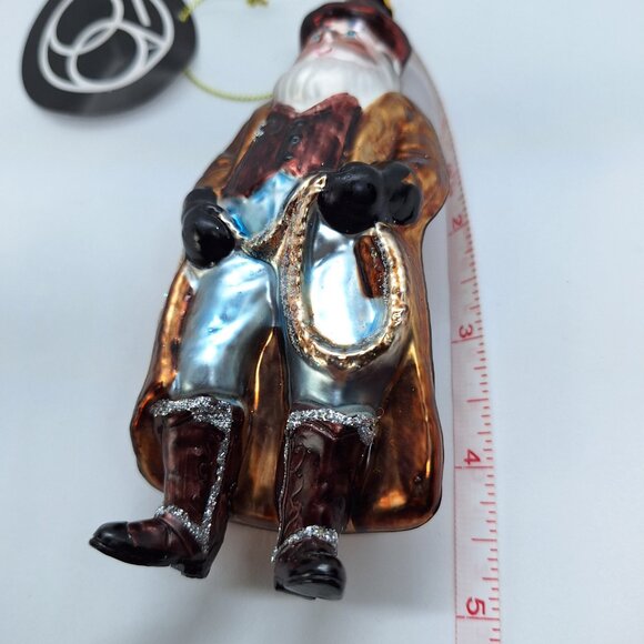 Dept 56 Cowboy Santa With Lasso Blown Glass Ornament Western 5 inches - Picture 8 of 8
